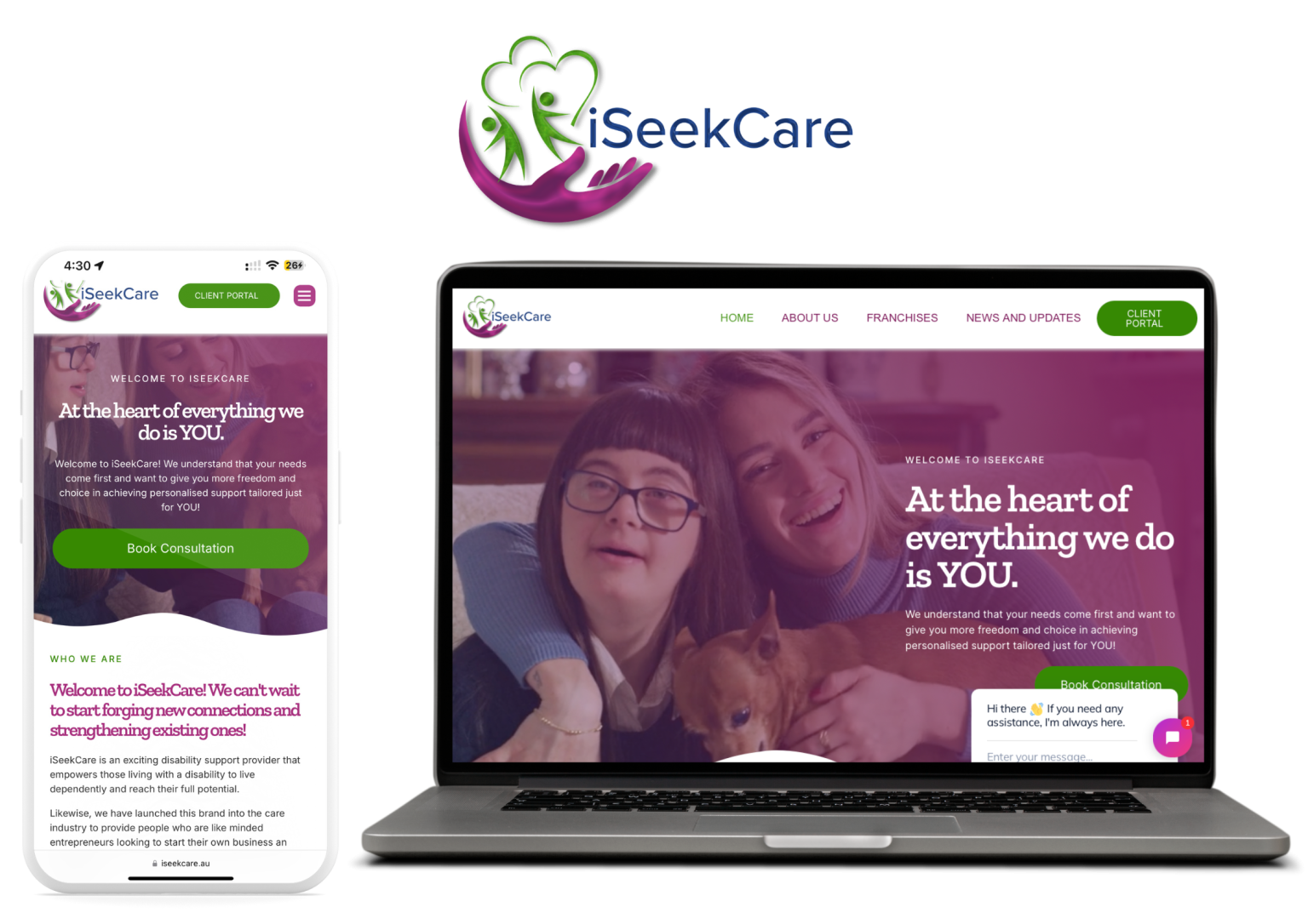 iSeekCare - Disability Support Provider Web Design